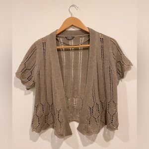 DENVER HAYES knit short sleeve 90s style shrug cardigan sweater